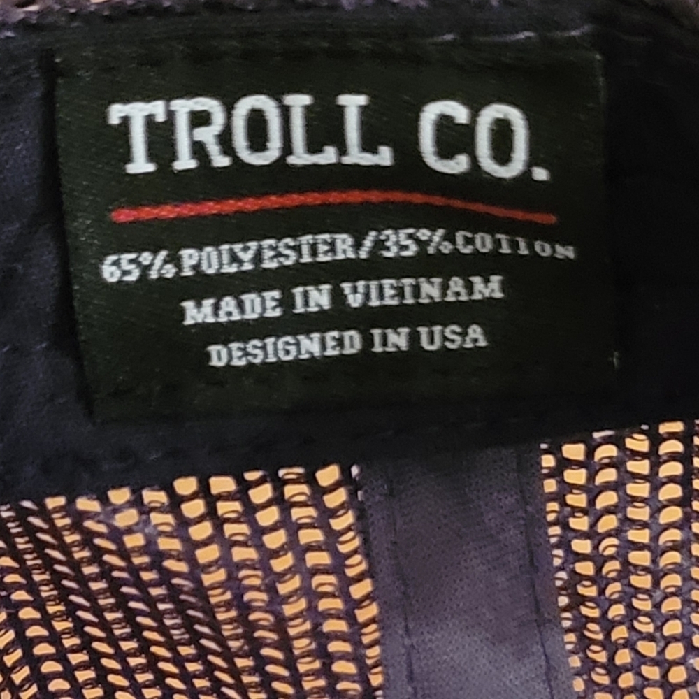 TROLL CO. CLOTHING Support Blue Collar Adjustable Snapback Meshback Trucker Cap - Picture 13 of 16